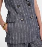 'S Max Mara Ballo pinstripe double-breasted linen vest