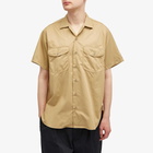 Beams Plus Men's WORK Twill Short Sleeve Shirt in Khaki