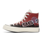 Converse Burgundy and Black Chinatown Market Edition Bulls Chuck 70 Hi Sneakers