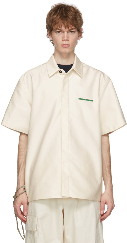 Photo: Jil Sander Off-White Heavy Poplin Pin Short Sleeve Shirt