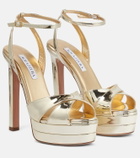 Aquazzura Divine 130 metallic platform sandals