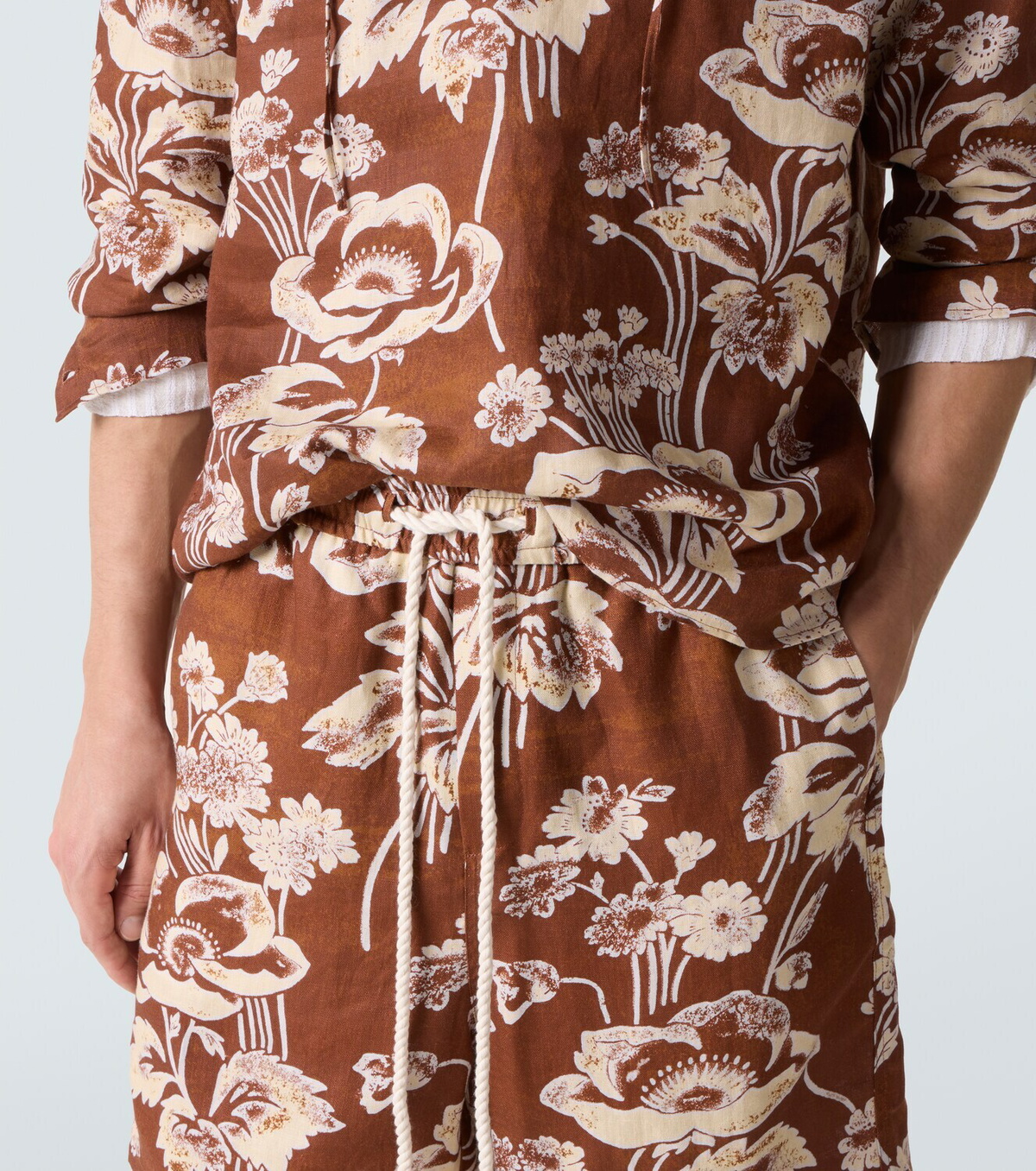 Commas Floral linen Bermuda shorts