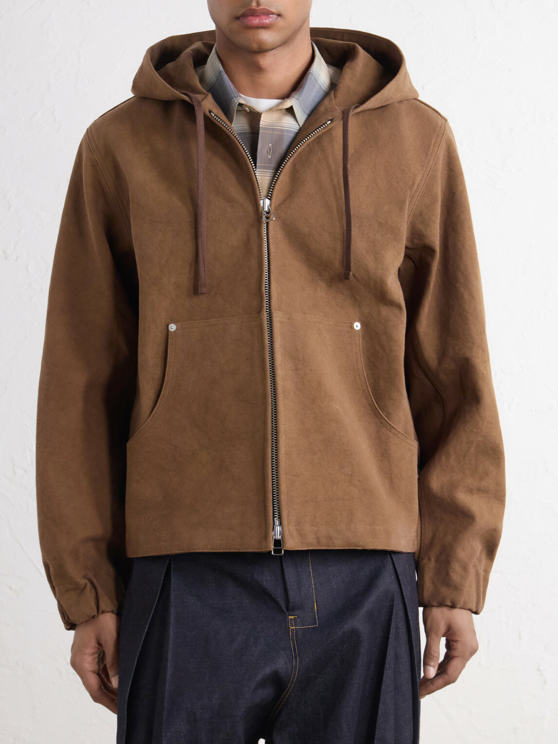 SAGE NATION - Duck Cotton-Canvas Hooded Blouson Jacket - Brown