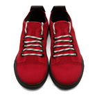 Lanvin Red Low-Top Knit Diving Sneakers