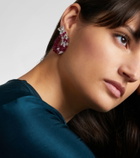 Kamyen 18kt white gold earrings with rubies and diamonds