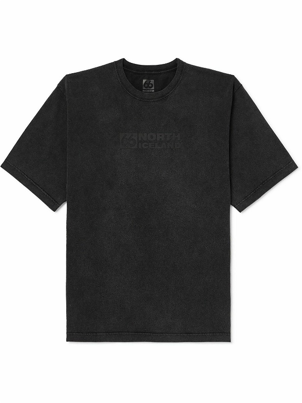Photo: 66 North - Borgir Logo-Print Washed Organic Cotton-Jersey T-Shirt - Black