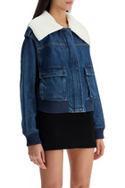 self-portrait Bomber Style Denim Jacket