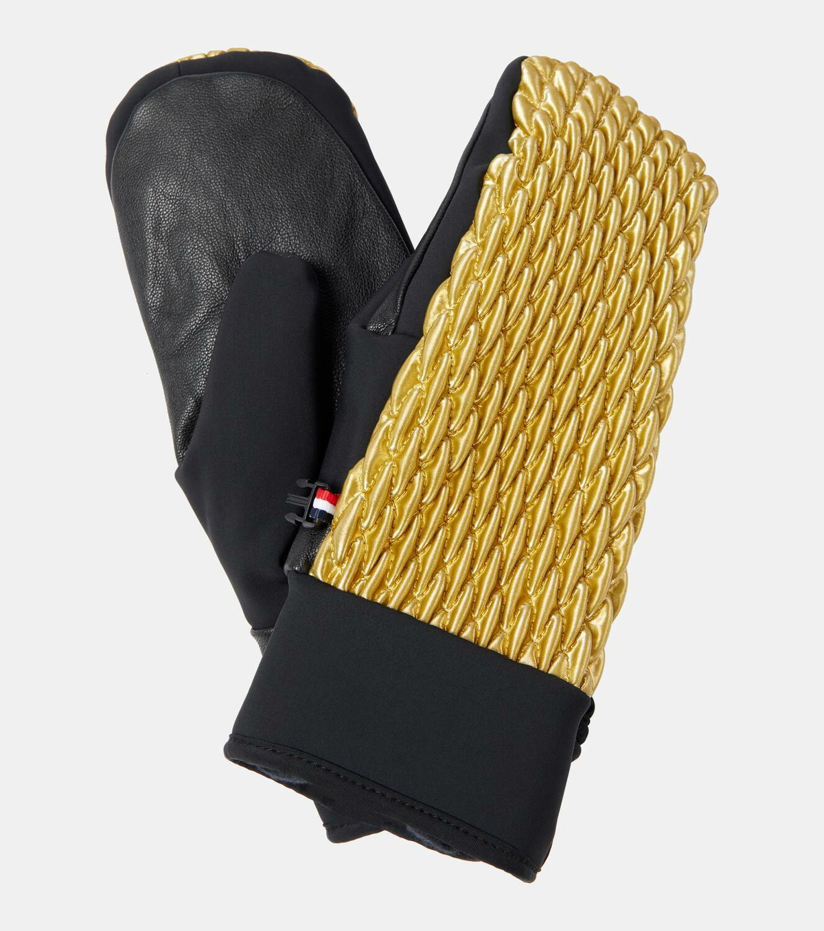 Fusalp Gold leather-trimmed quilted mittens