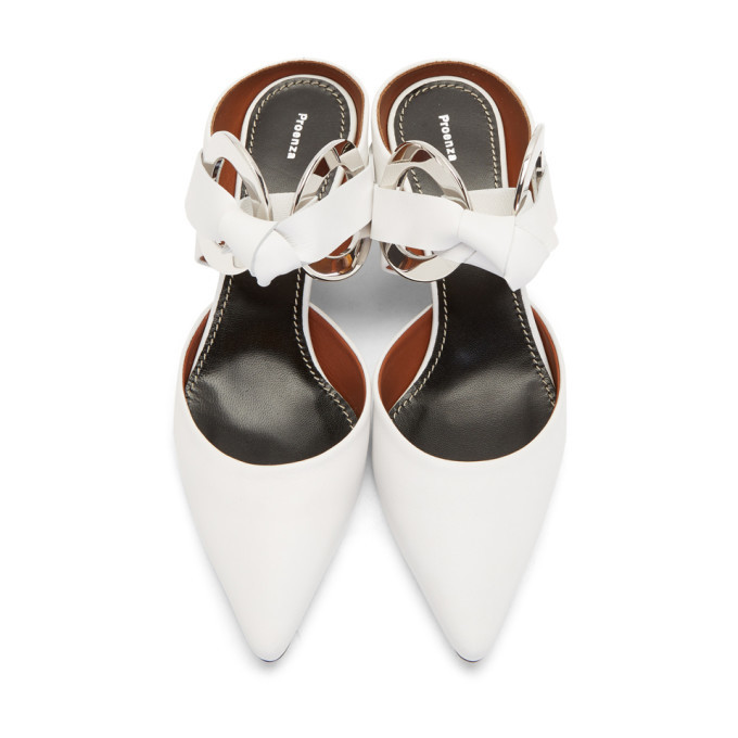 Proenza Schouler White Grommet Block Heel Mules Proenza Schouler