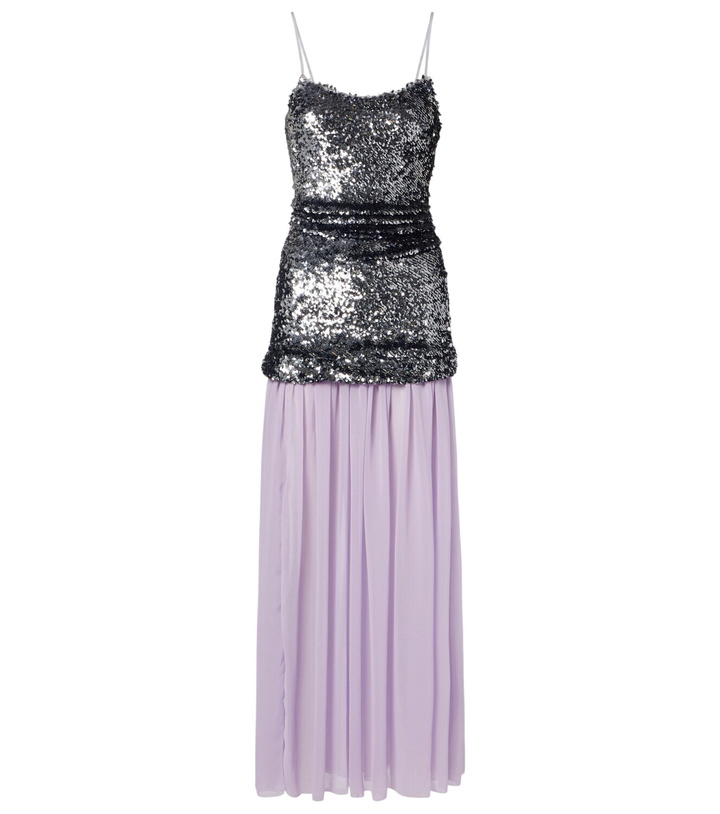 Photo: Jacques Wei Sequined paneled maxi dress