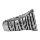 Tom Wood Silver and Black Cushion Structure Ring