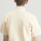Jacquemus Men's Croc Effect Comapct Polo Shirt in Off-White