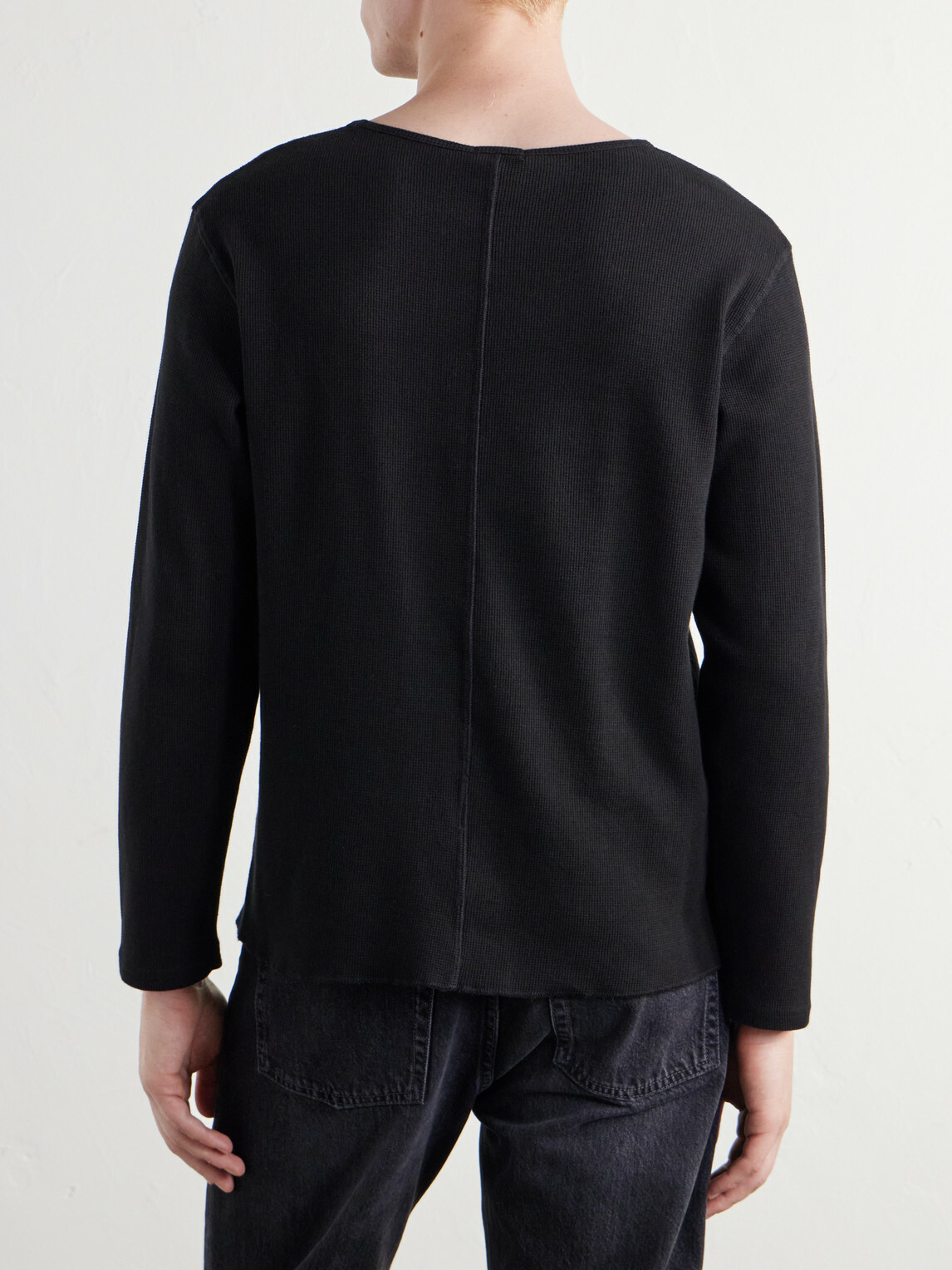 SECOND / LAYER - Cotton-Jersey T-Shirt - Black