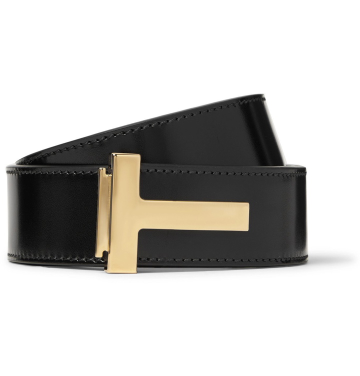 Photo: TOM FORD - 4cm Polished-Leather Belt - Black