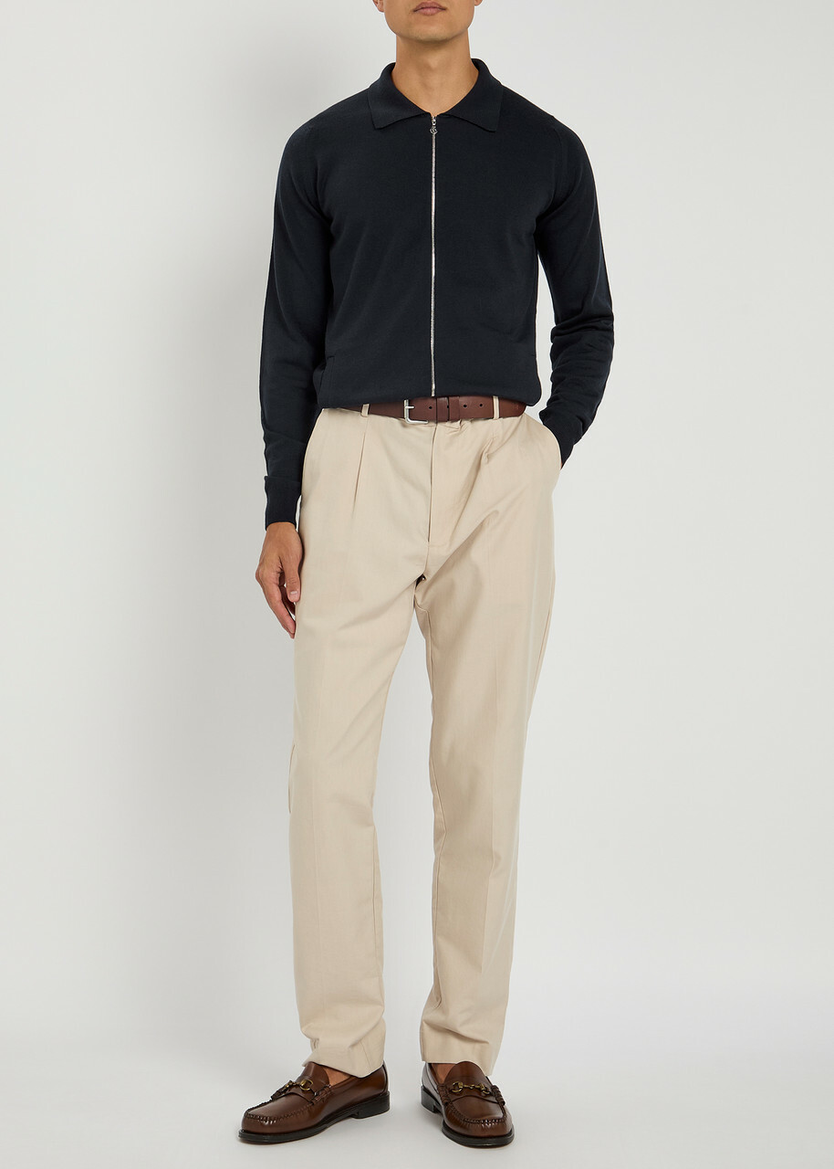 John Smedley Alston Wool Overshirt Jacket Navy