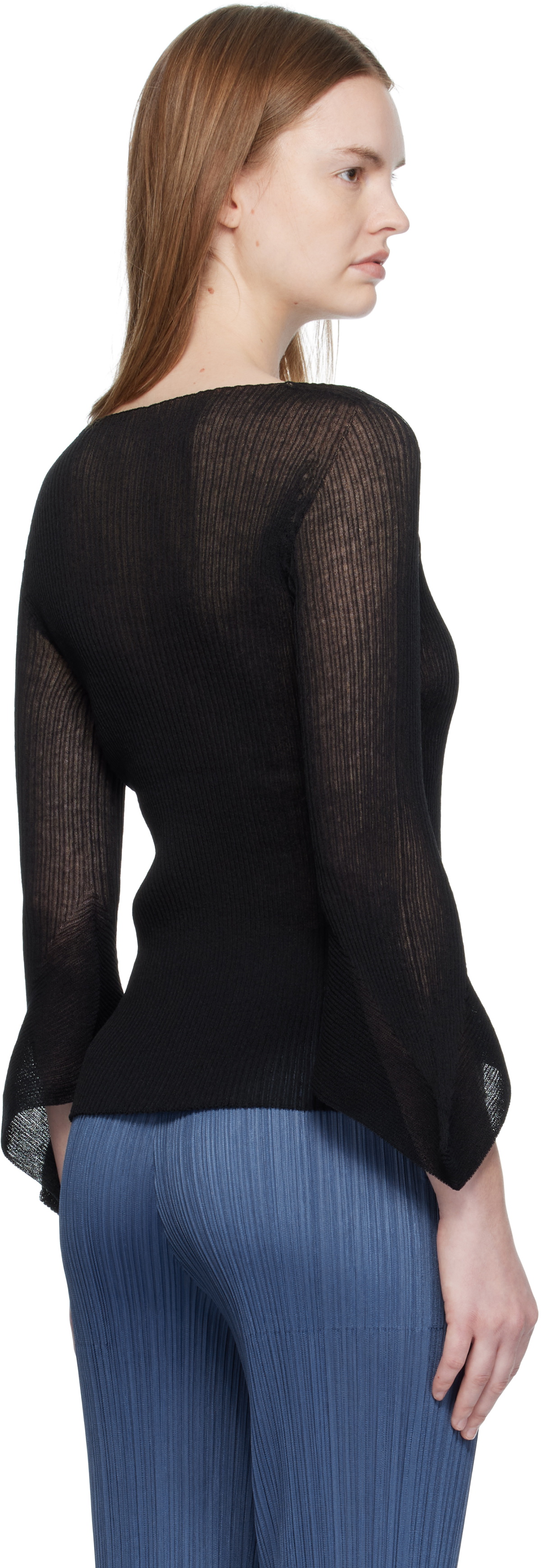 ISSEY MIYAKE Black Spikelet Knit Sweater