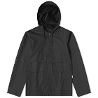 RAINS Men's Short Hooded Coat in Black