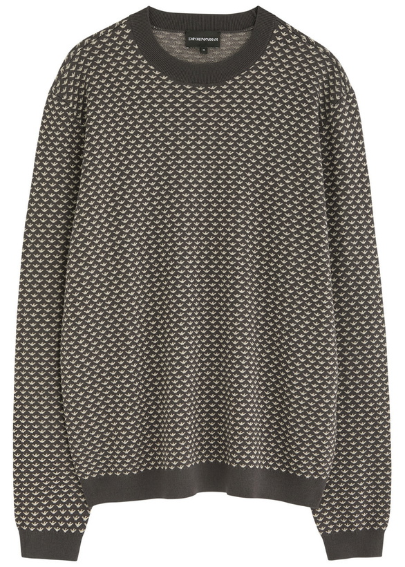 Photo: Emporio Armani Logo-monogrammed Knitted Jumper Black