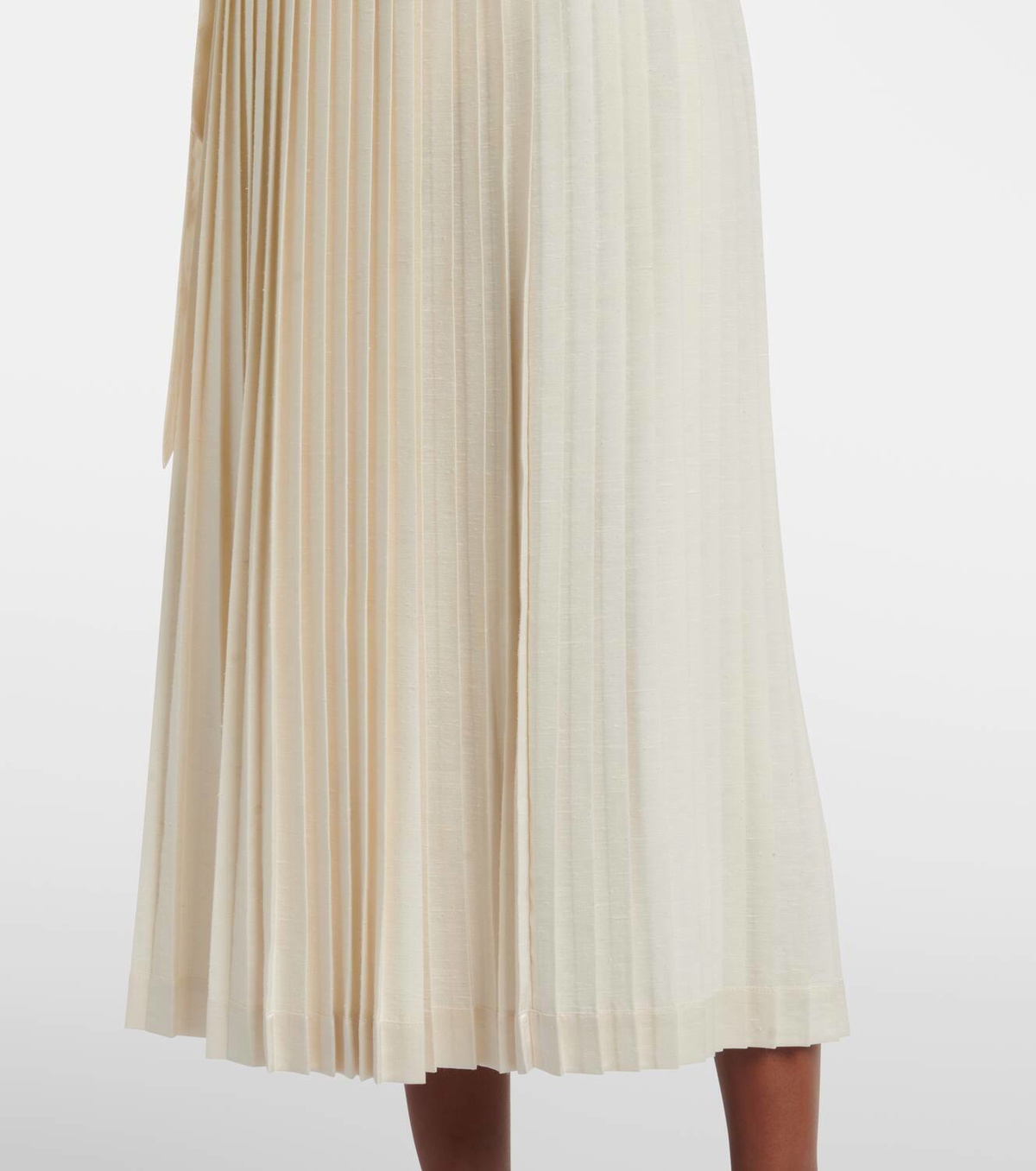 Loro Piana Janel pleated silk midi skirt