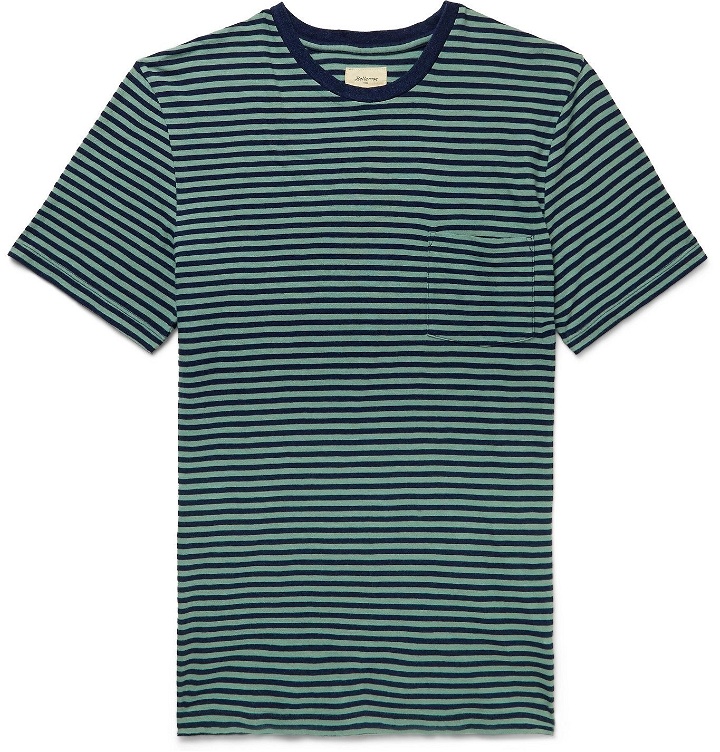 Photo: Bellerose - Striped Cotton-Jersey T-Shirt - Green
