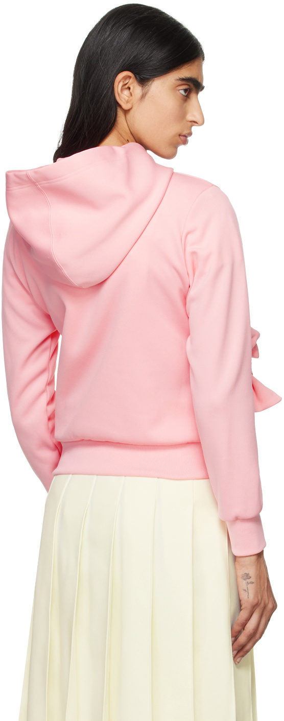 Comme des Garçons Girl Pink Polyester Jersey Bow Hoodie