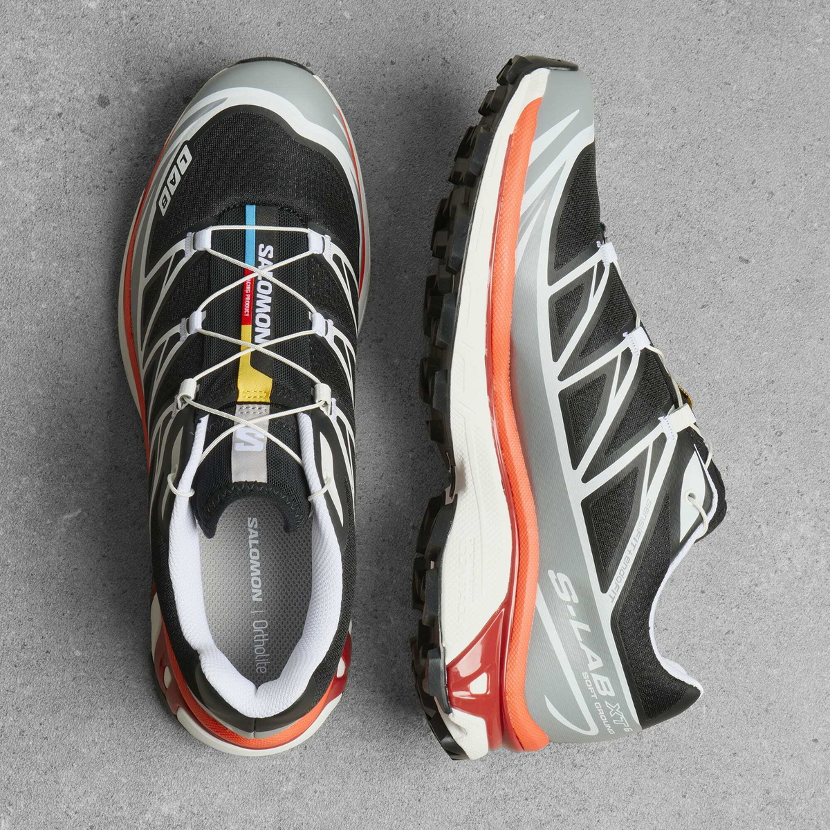 Salomon Men's XT-6 Sneaker in Alloy/Black/Lava Falls