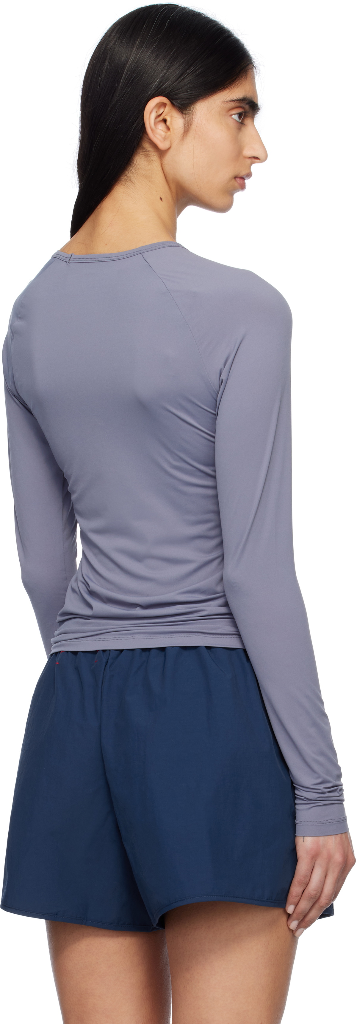 District Vision Gray Aloe Long Sleeve Fitted Sport T-shirt