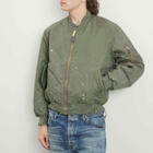 Mastercraft Union Men's Kaiga Washed Nylon Bomber Jacket in Green