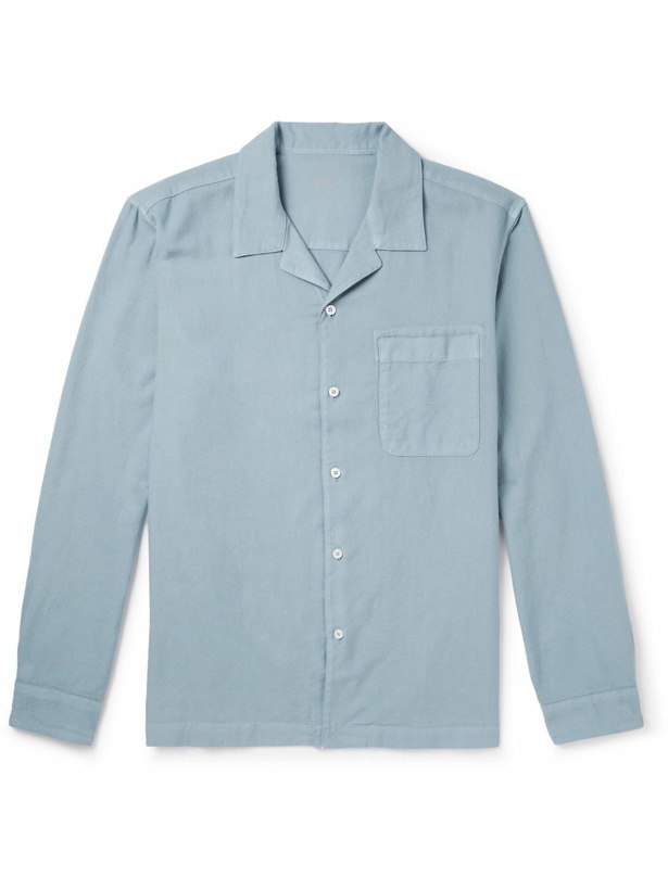 Photo: Altea - Camp-Collar Wool-Flannel Shirt - Blue