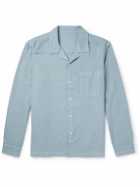 Altea - Camp-Collar Wool-Flannel Shirt - Blue