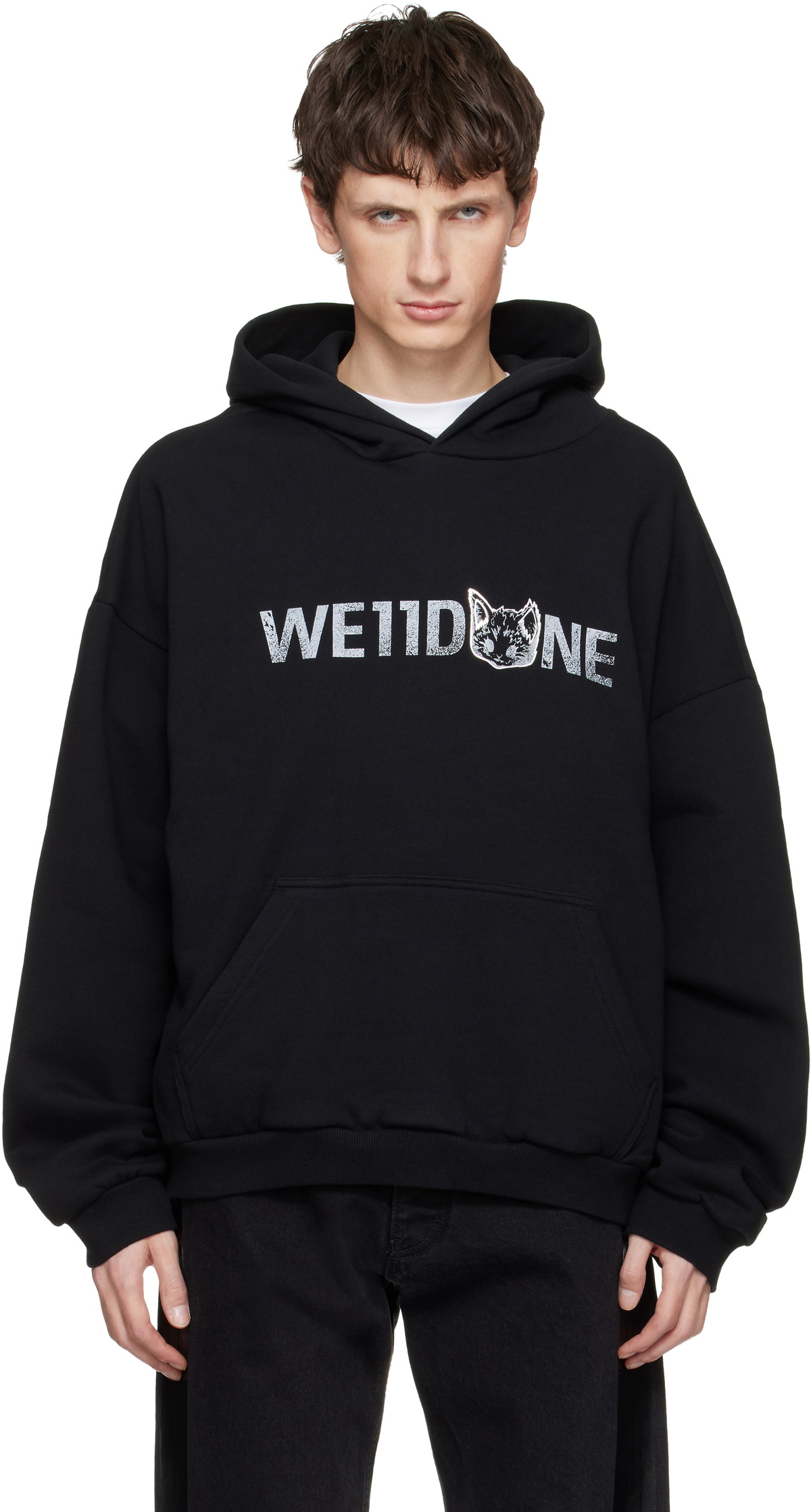We11done Black Amber Logo Hoodie We11done