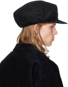 Engineered Garments Black Brushed Newsboy Cap