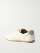 LEMAIRE - Suede-Trimmed Leather Sneakers - White