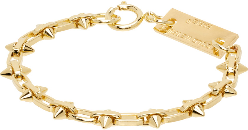 IN GOLD WE TRUST PARIS SSENSE Exclusive Gold Gold Thin Spike Bracelet