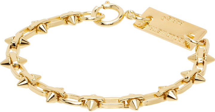 Photo: IN GOLD WE TRUST PARIS SSENSE Exclusive Gold Gold Thin Spike Bracelet