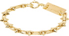 IN GOLD WE TRUST PARIS SSENSE Exclusive Gold Gold Thin Spike Bracelet