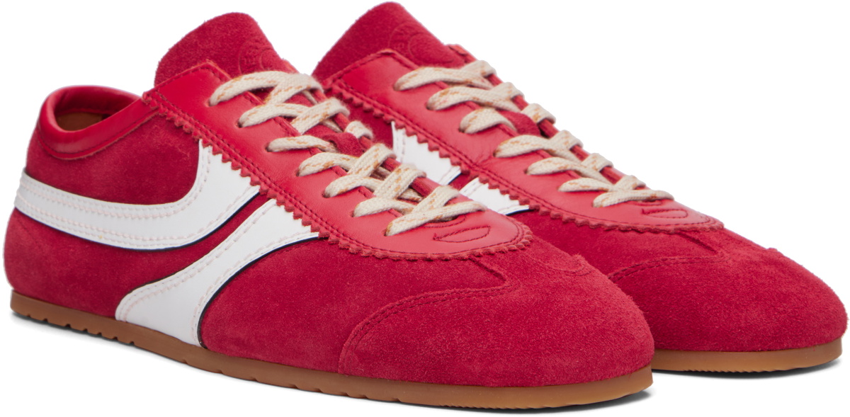 Dries Van Noten Red Suede Sneakers