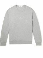Stone Island - Logo-Embroidered Garment-Dyed Cotton-Jersey Sweatshirt - Gray