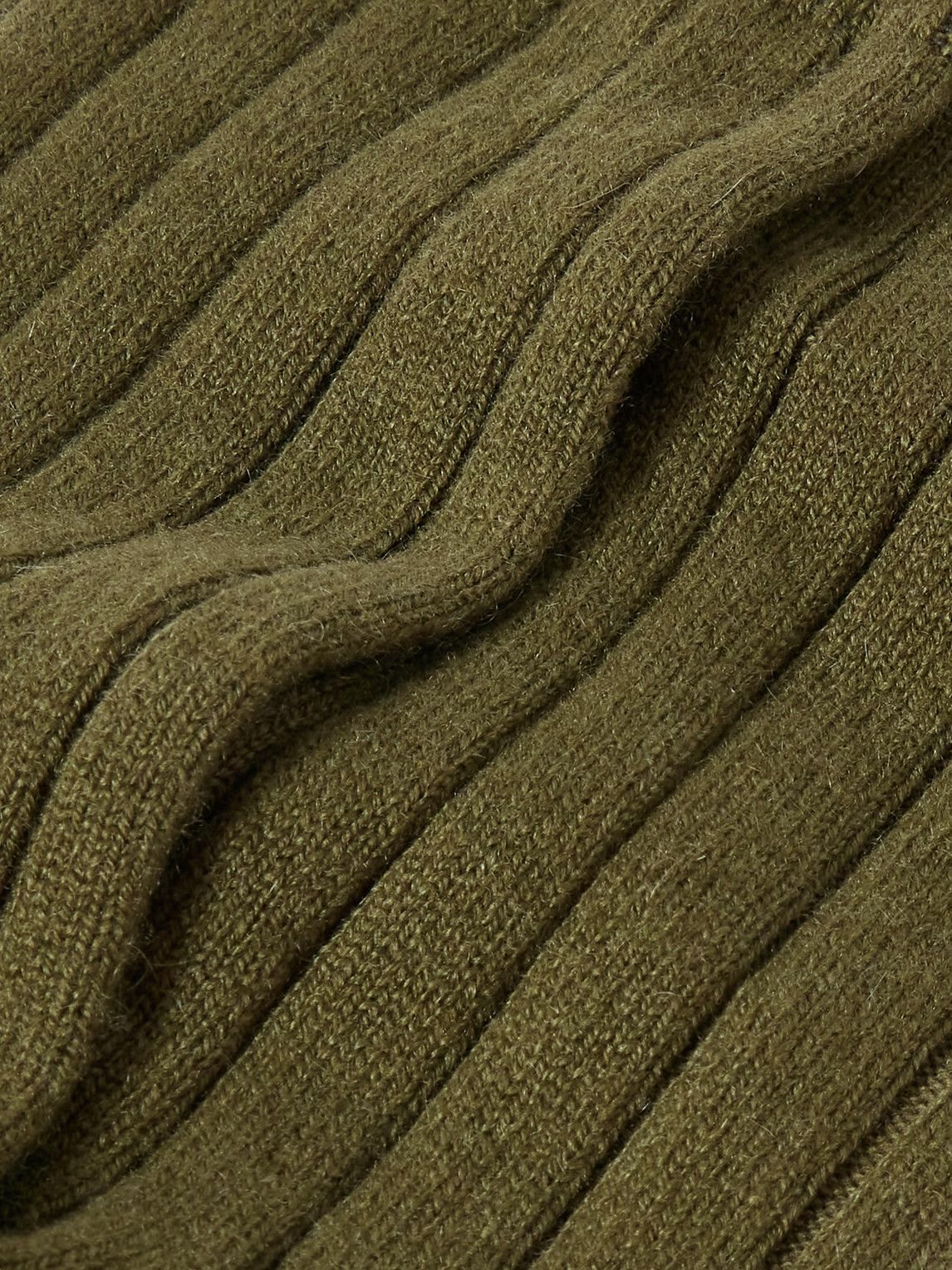 Johnstons of Elgin - Ribbed Cashmere-Blend Socks - Green