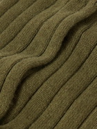 Johnstons of Elgin - Ribbed Cashmere-Blend Socks - Green