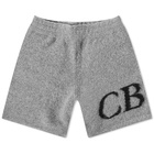 Cole Buxton Men's Intarsia Knit Shorts in Grey Marl