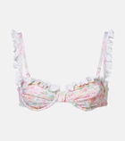 Bananhot Jena floral ruffled bikini top