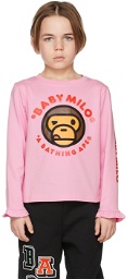BAPE Kids Pink Baby Milo Frill T-Shirt