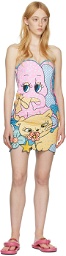 Moschino Multicolor Menagerie Couture Bustier Dress