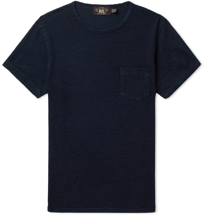 Photo: RRL - Indigo-Dyed Slub Cotton-Jersey T-Shirt - Blue