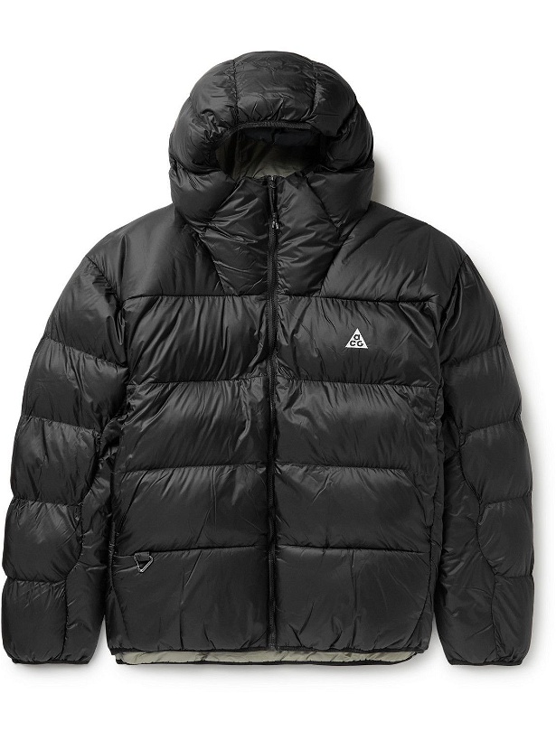 Photo: Nike - ACG Lunar Lake Therma-Fit ADV Quilted Recycled Shell Hooded Jacket - Black