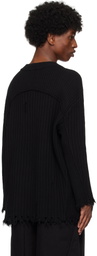 Professor.E Black Destroyed Knit Sweater
