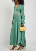 Rixo Arlena Floral-jacquard Georgette and Satin Midi Dress Green