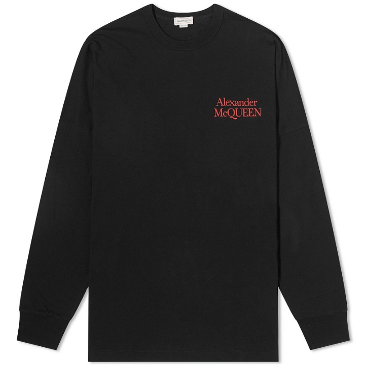Photo: Alexander McQueen Men's Long Sleeve Logo T-Shirt in Black/Red