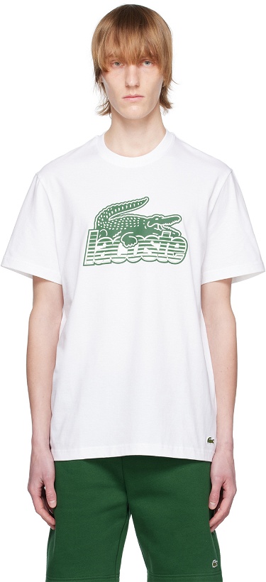 Photo: Lacoste White Printed T-Shirt